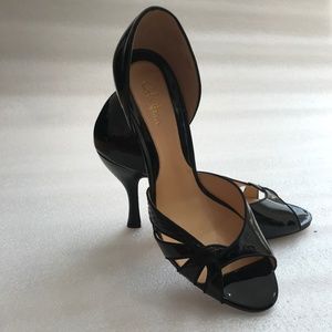 Cole Haan black patent leather open toe pumps. Womens size 10B